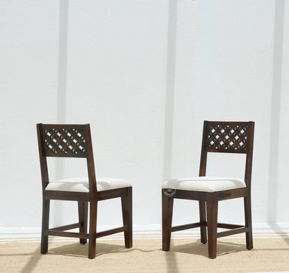 Luxe Wooden Dining Chair – (Only one pcs) , Walnut finish | Opelhome UAE - Opelhome