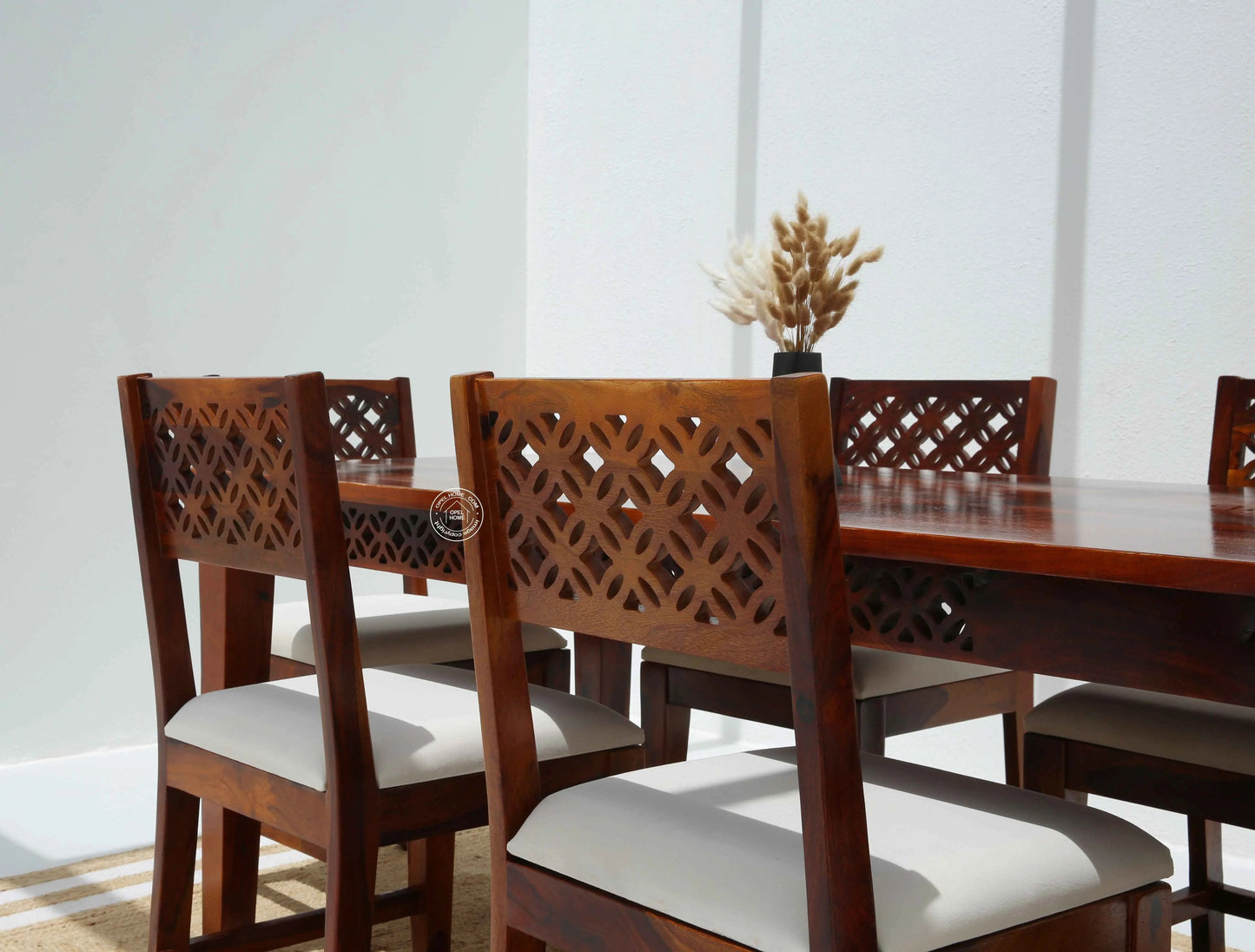 Luxe Wooden Dining Chair – (Only one pcs) , Honey finish | Opelhome UAE