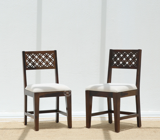 Luxe Wooden Dining Chair – (Only one pcs) , Walnut finish | Opelhome UAE - Opelhome