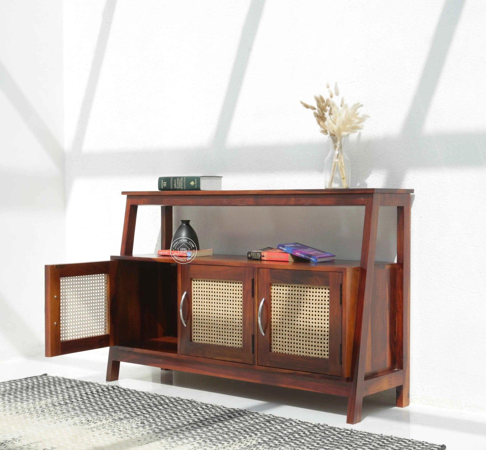 Maybery 3-Rattan Doors console table