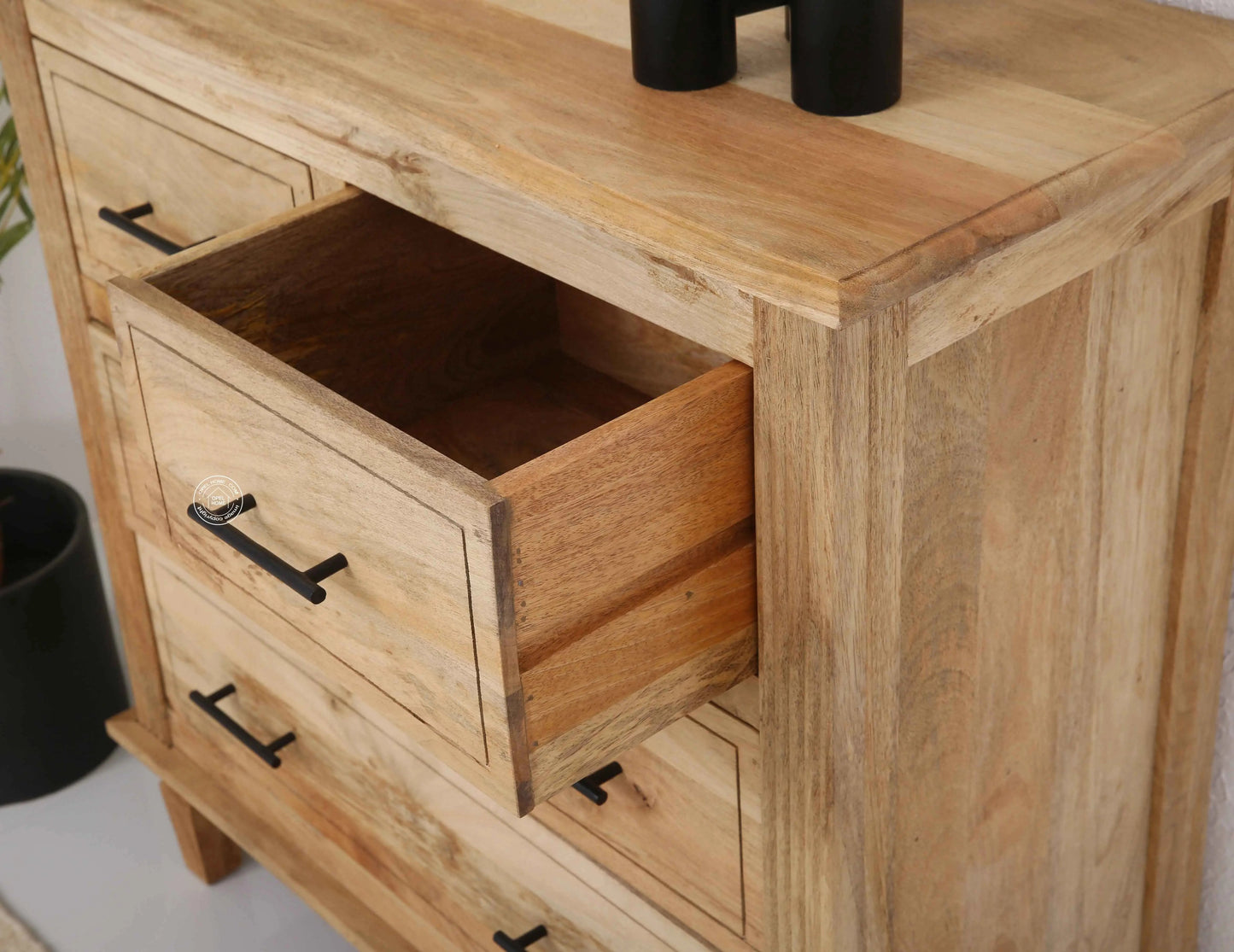 Miller 4-Drawer Wooden Chest Of Drawers (Natural finish)