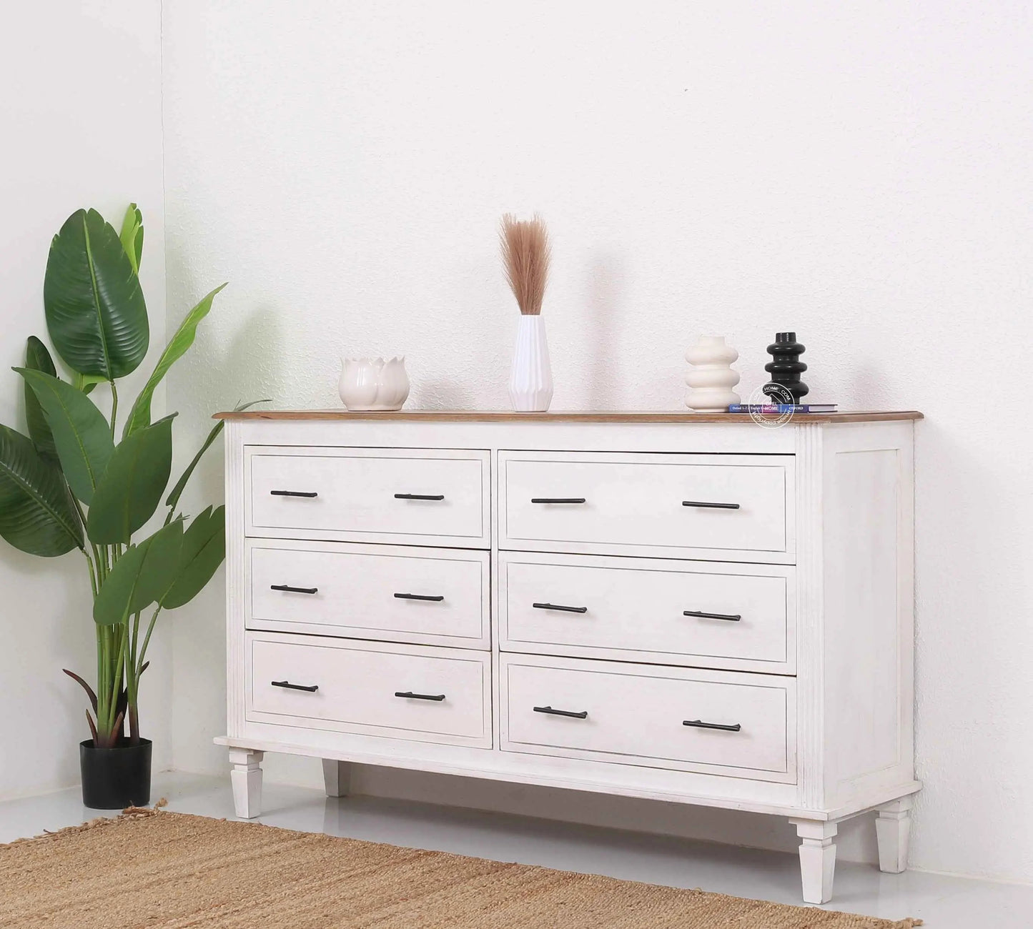 Miller  6-Drawer wooden chest of drawer (white finish)
