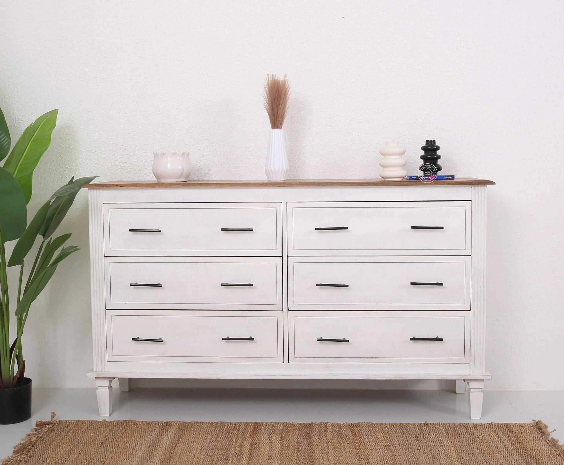 Miller  6-Drawer wooden chest of drawer (white finish)