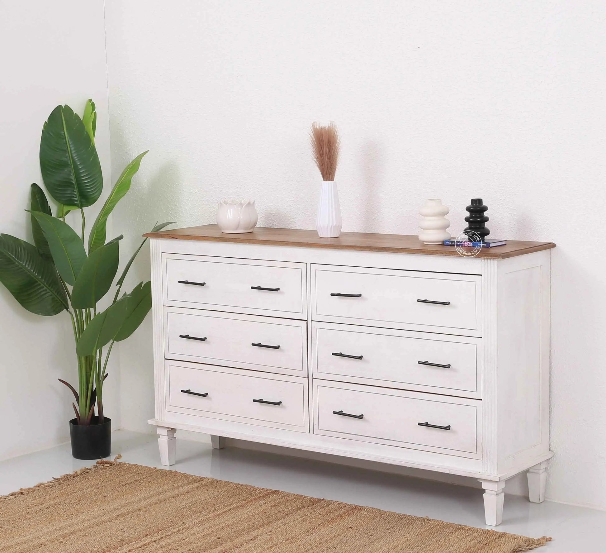 Miller  6-Drawer wooden chest of drawer (white finish)