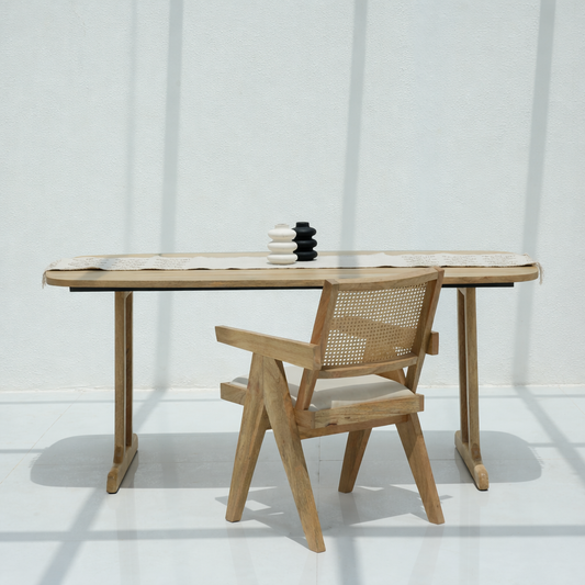 Elise Rattan Dining Table – Only Table, Multiple Sizes, Solid Mango Wood | Opelhome UAE