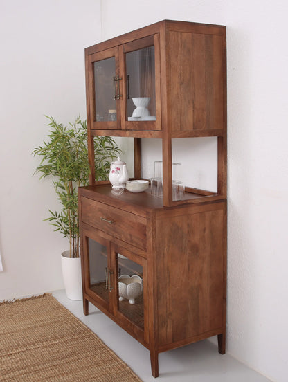 Minion glass wooden 4 door bar cabinet with drawer - Opelhome