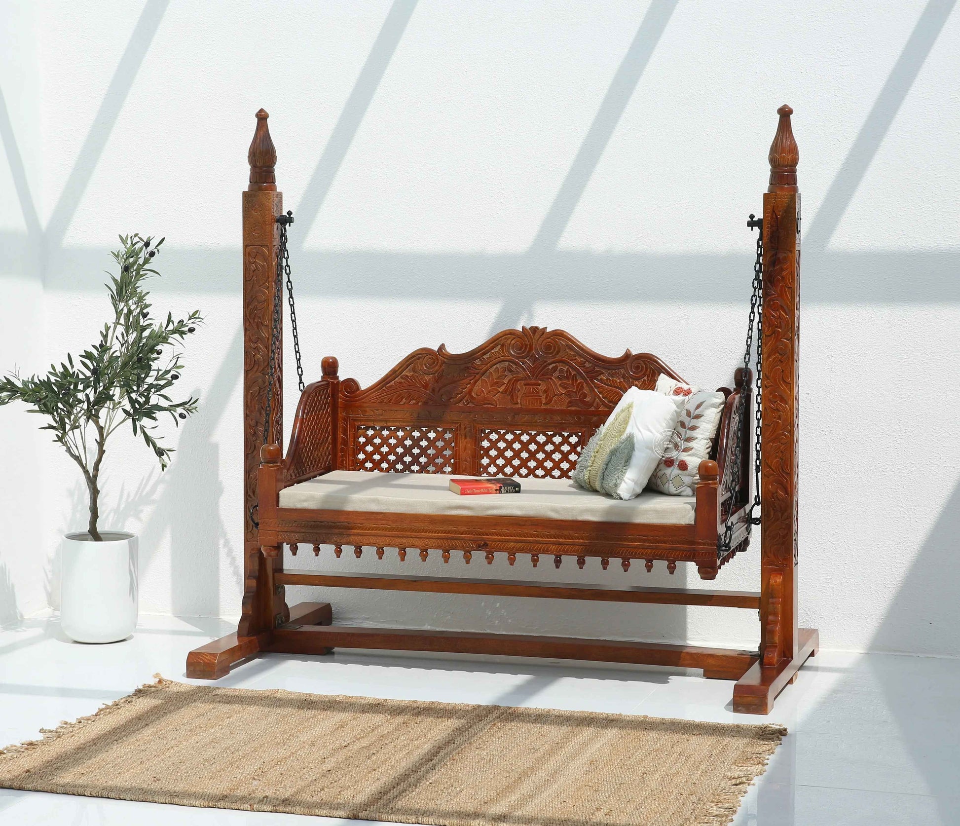 Monarch wooden swing chair (Honey finish)