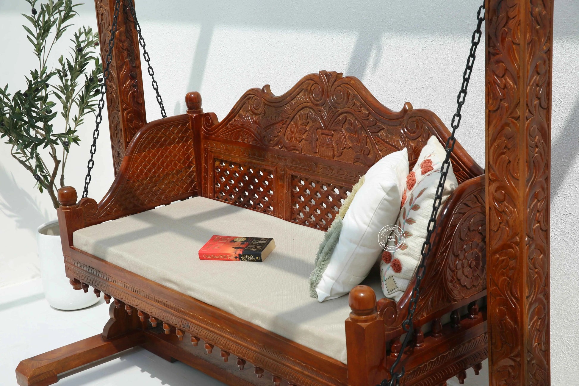 Monarch wooden swing chair (Honey finish)
