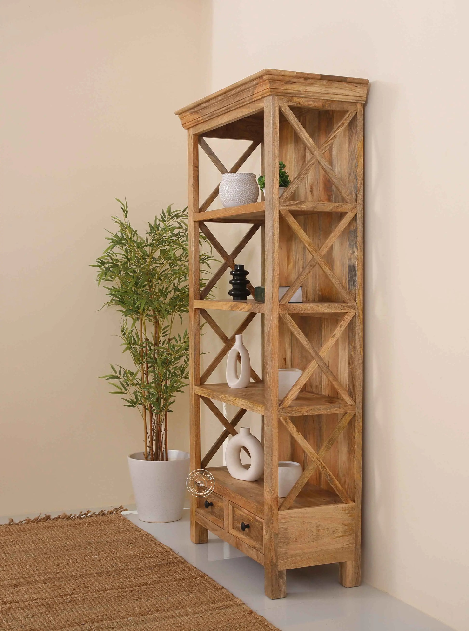 Morgan Wooden Display Shelves Unit