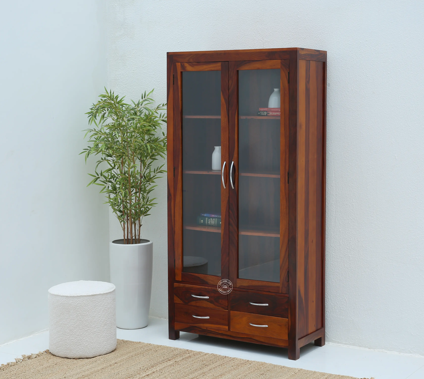 Nestor Wooden Display Shelf (Honey finish) - Opelhome