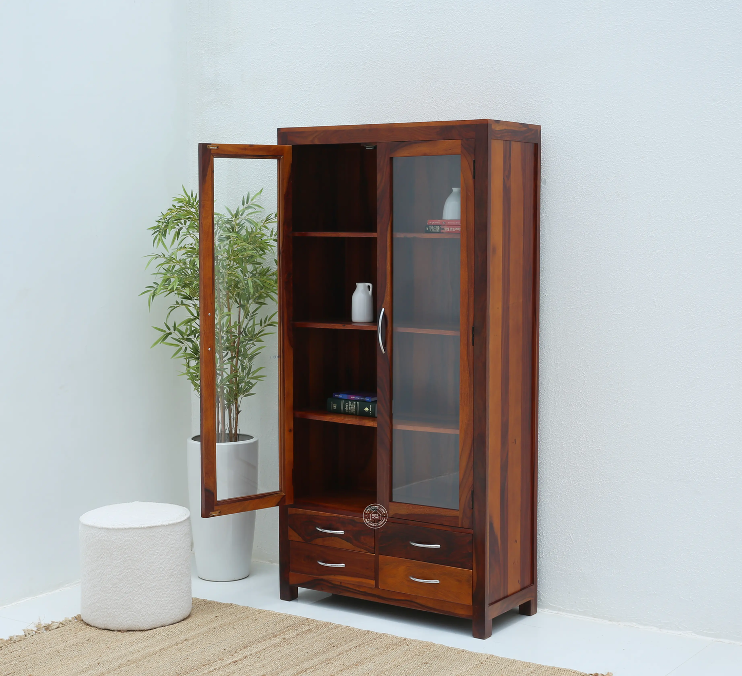 Nestor Wooden Display Shelf (Honey finish) - Opelhome