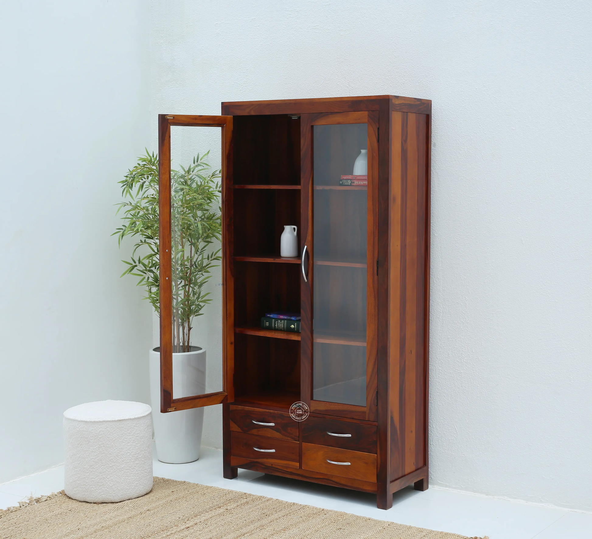 Nestor Wooden Display Shelf (Honey finish) - Opelhome