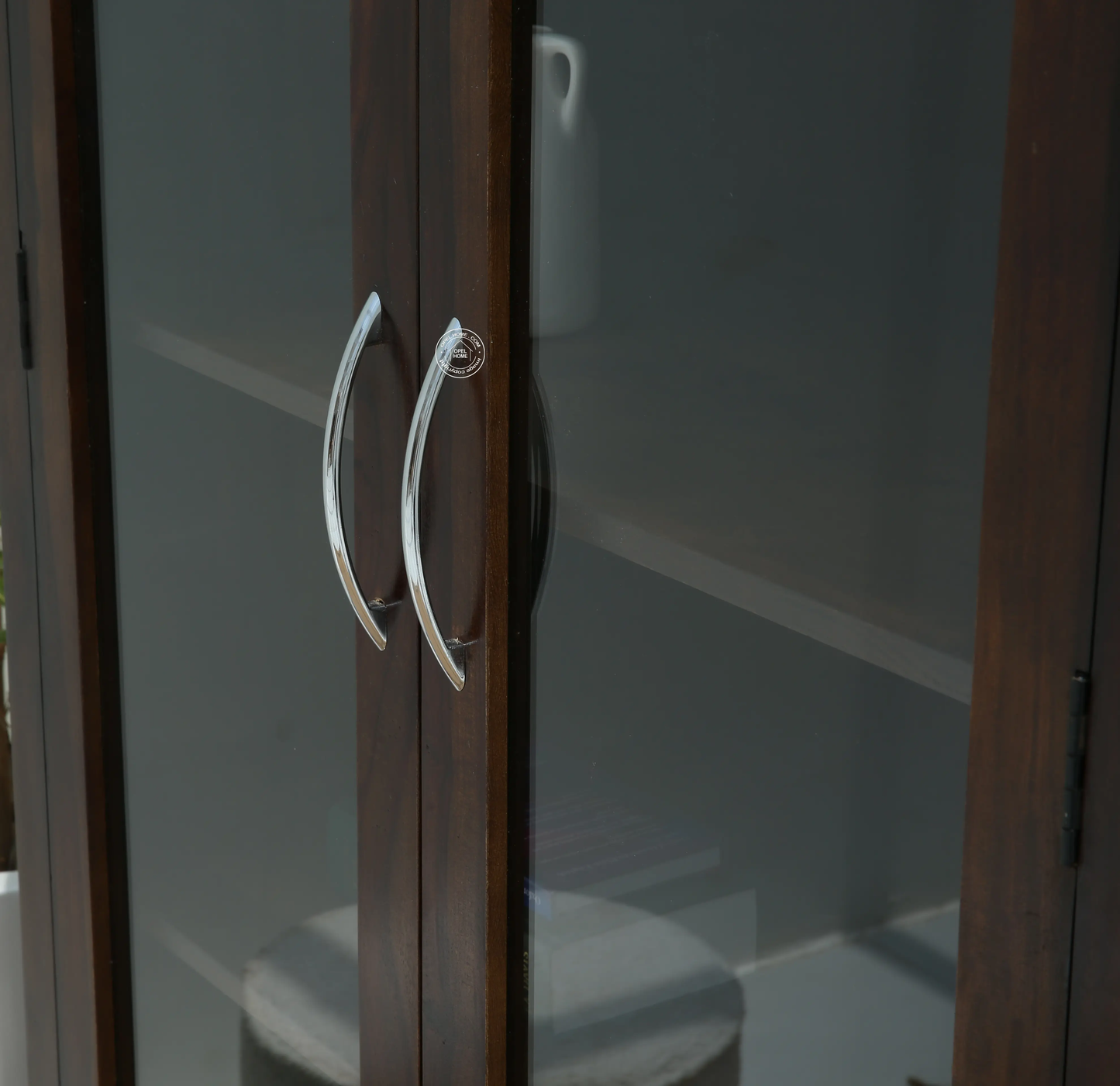 Nestor Wooden Display Shelf – Solid Rose Wood, Walnut Finish | Opelhome UAE - Opelhome