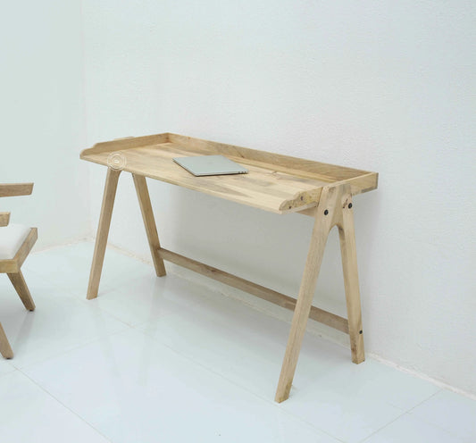 Nico Wooden Desk – Solid Mango Wood, Natural Finish | Opelhome UAE