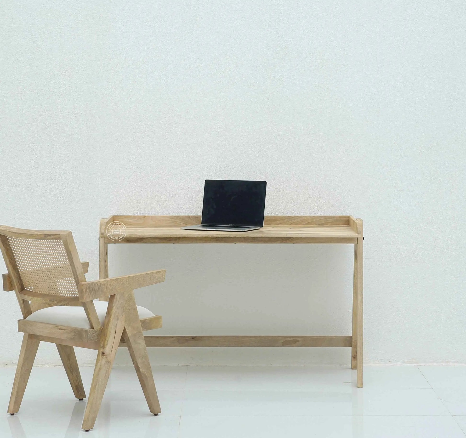 Nico Wooden Desk – Solid Mango Wood, Natural Finish | Opelhome UAE