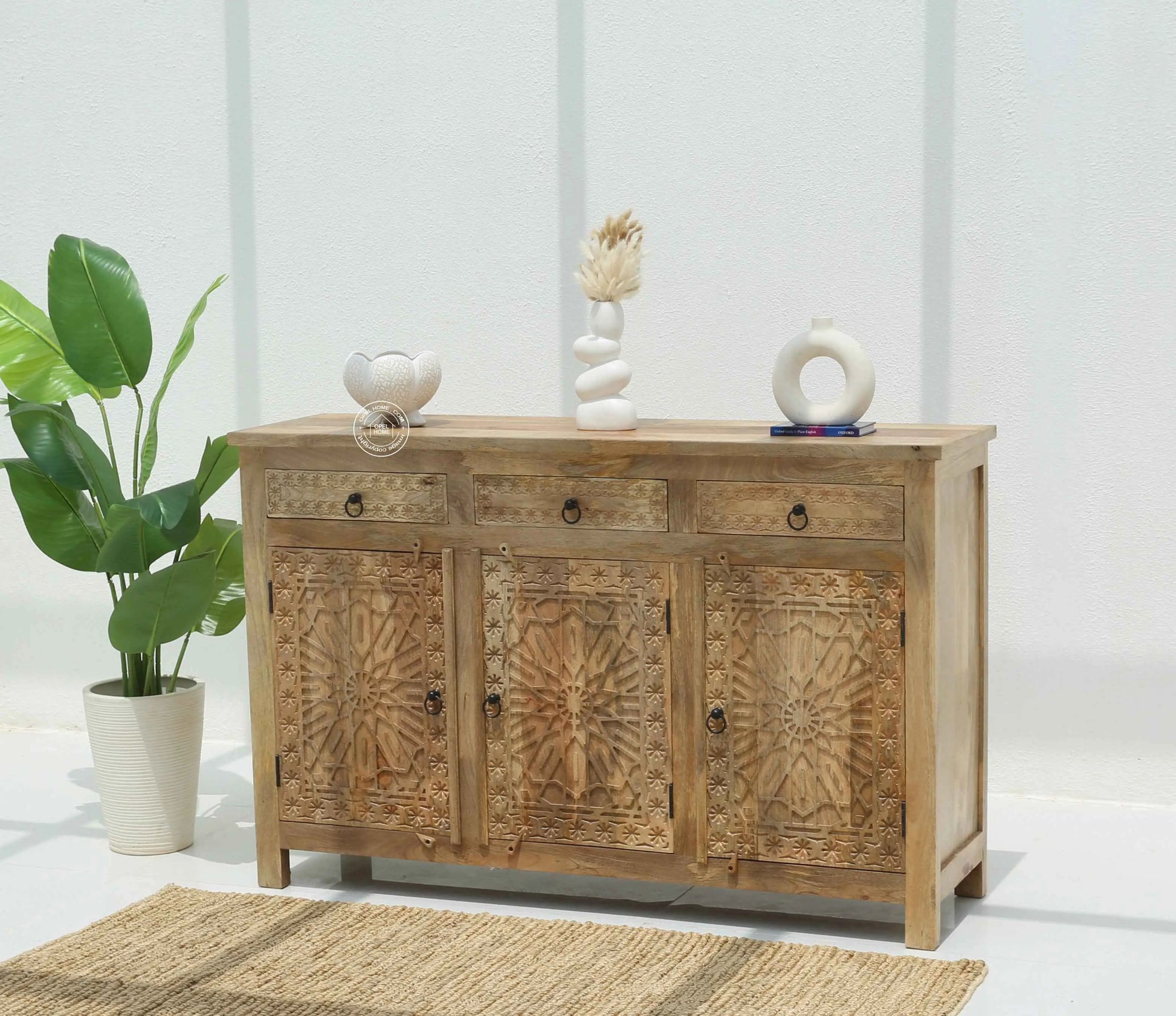Nordic Wooden 3 Door 3 Drawer Cabinet (Multiple Colors Options) | Opelhome UAE