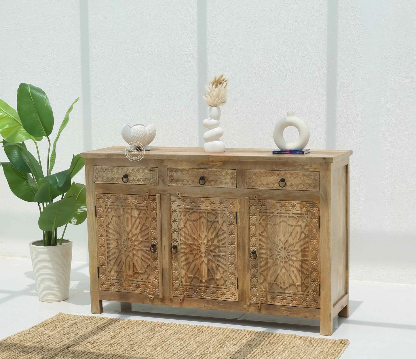 Nordic Wooden 3 Door 3 Drawer Cabinet (Multiple Colors Options) | Opelhome UAE