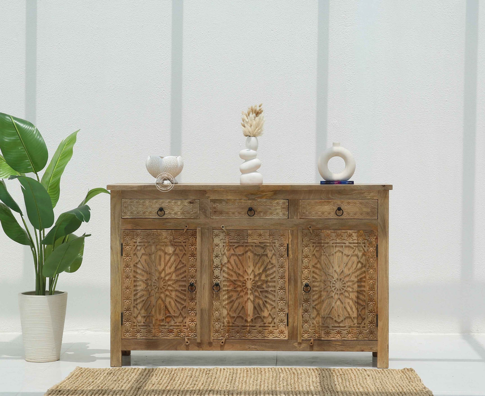 Nordic Wooden 3 Door 3 Drawer Cabinet (Multiple Colors Options) | Opelhome UAE