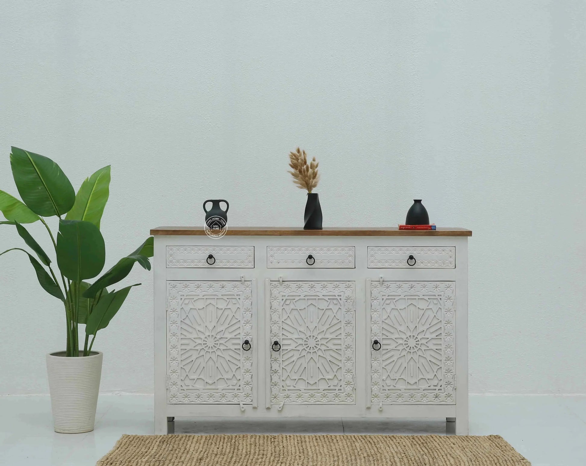 Nordic Wooden 3 Door 3 Drawer Cabinet (Multiple Colors Options) | Opelhome UAE