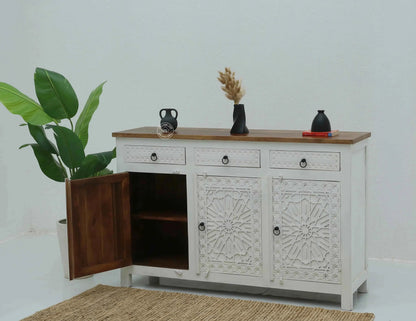Nordic Wooden 3 Door 3 Drawer Cabinet (Multiple Colors Options) | Opelhome UAE