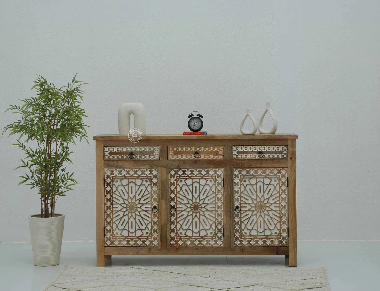 Nordic Wooden 3 Door 3 Drawer Cabinet (Multiple Colors Options) | Opelhome UAE