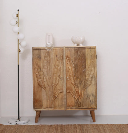 Nova Wooden Sideboard – 2 Doors, Solid Mango Wood, Natural Finish | Opelhome UAE