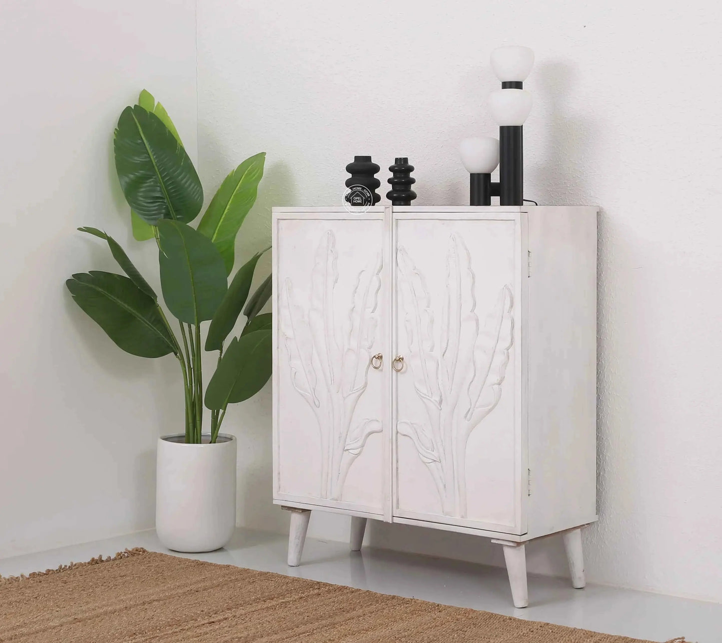 Nova Wooden Sideboard – 2 Doors, Solid Mango Wood, Natural Finish | Opelhome UAE