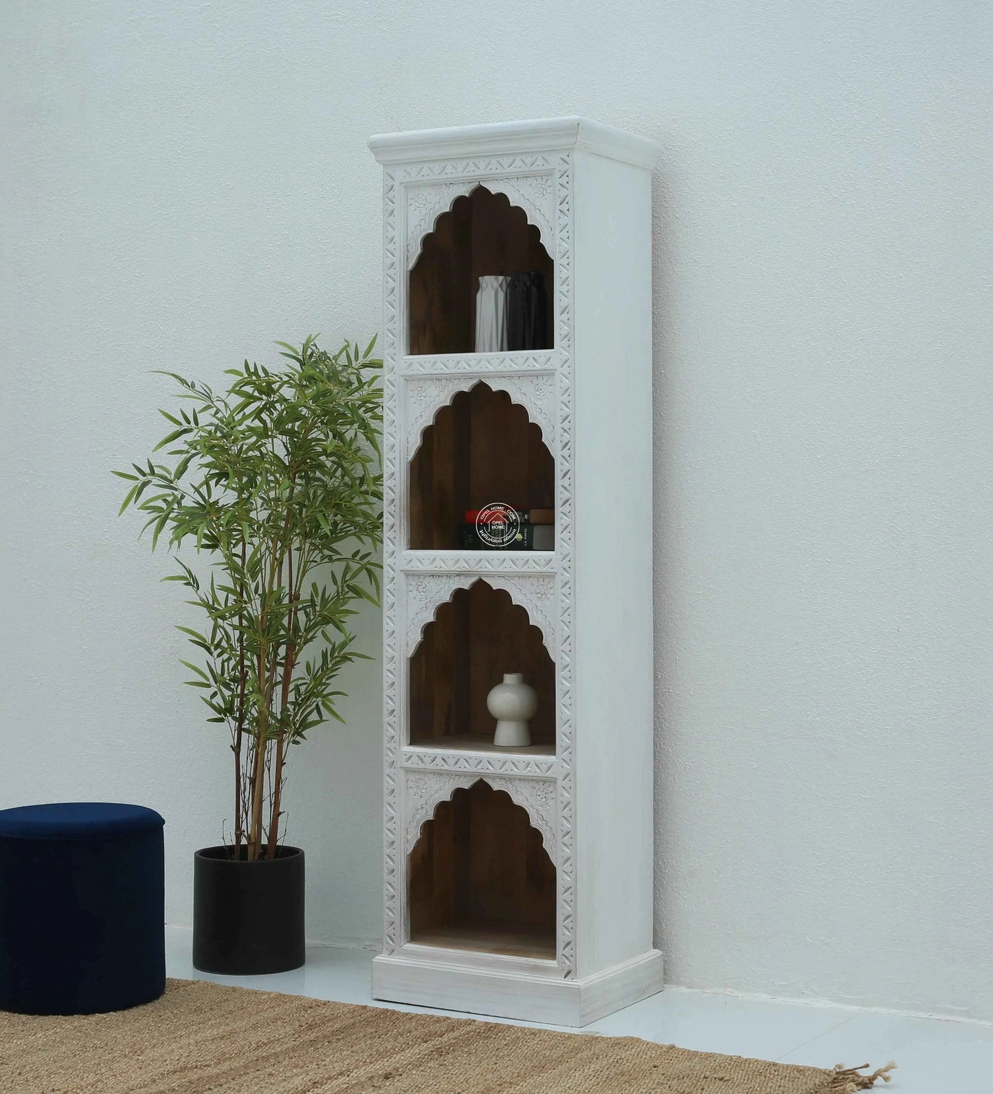 Nuvo wooden Display Shelves Unit (White finish)