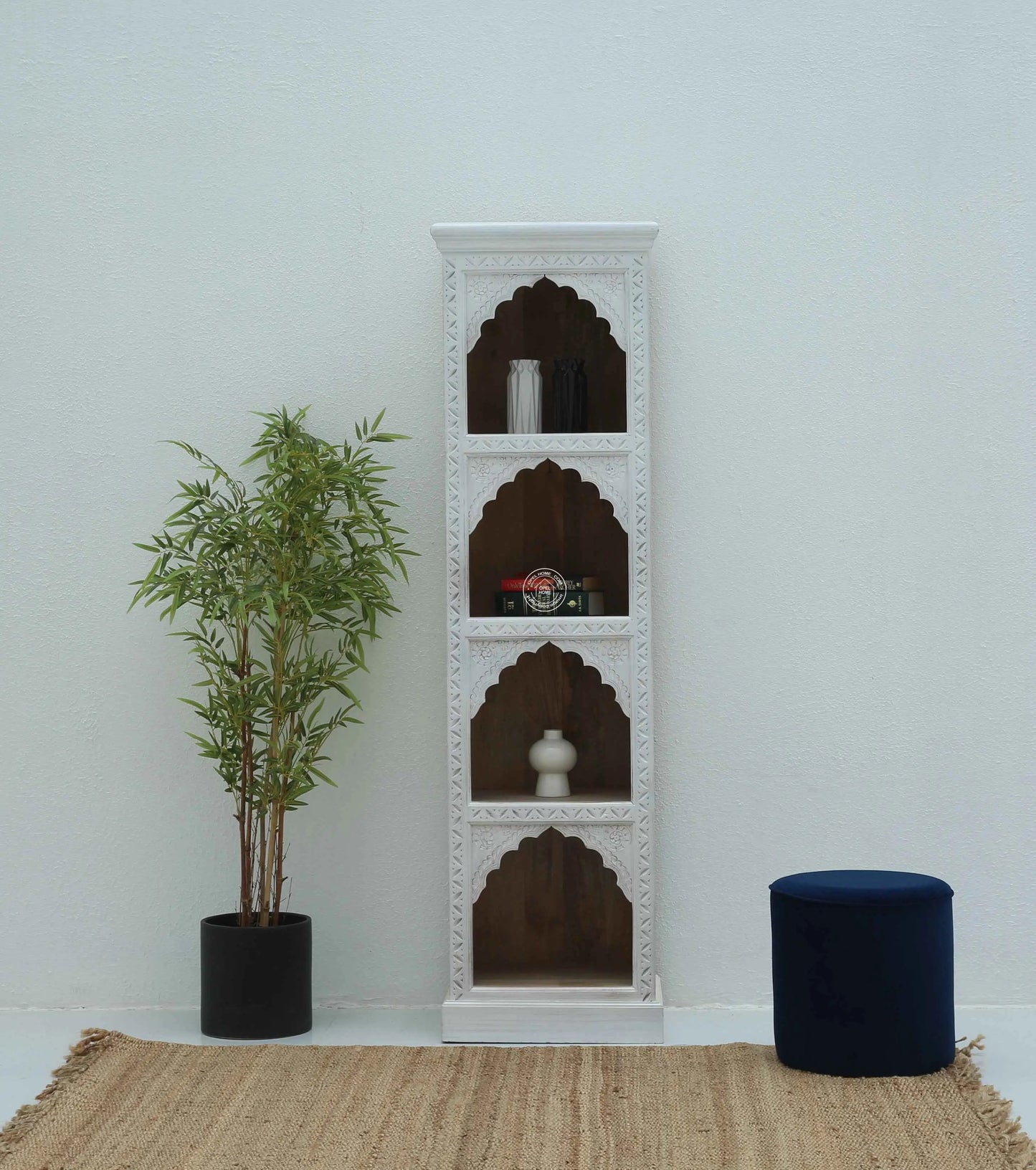 Nuvo wooden Display Shelves Unit (White finish)