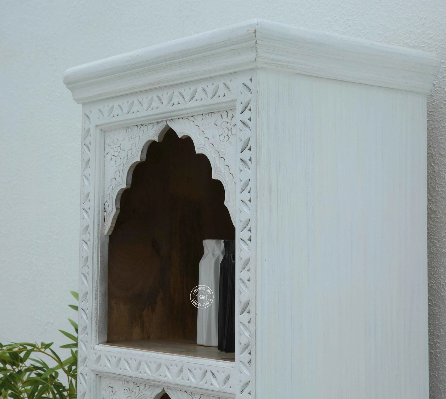 Nuvo wooden Display Shelves Unit (White finish)