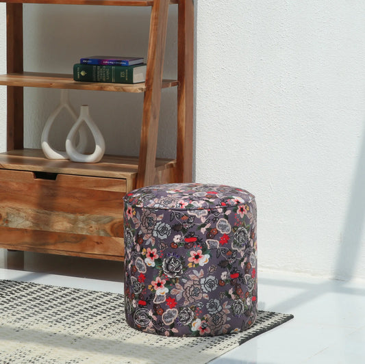Orin Round Pouf with Printed Fabric – 40 cm | Opelhome UAE Opel Home