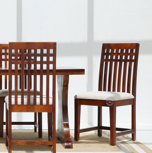 Orio Wooden Dining Chair – (Only one pcs) , Honey finish | Opelhome UAE - Opelhome