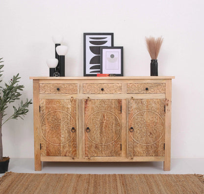 Oslo Wooden 3 Door 3 Drawer Sideboard (Multiple Color Options) | Opelhome UAE