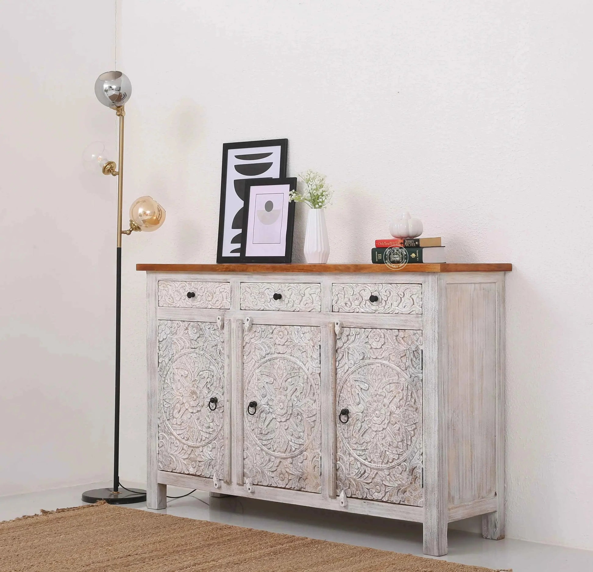 Oslo Wooden 3 Door 3 Drawer Sideboard (Multiple Color Options) | Opelhome UAE