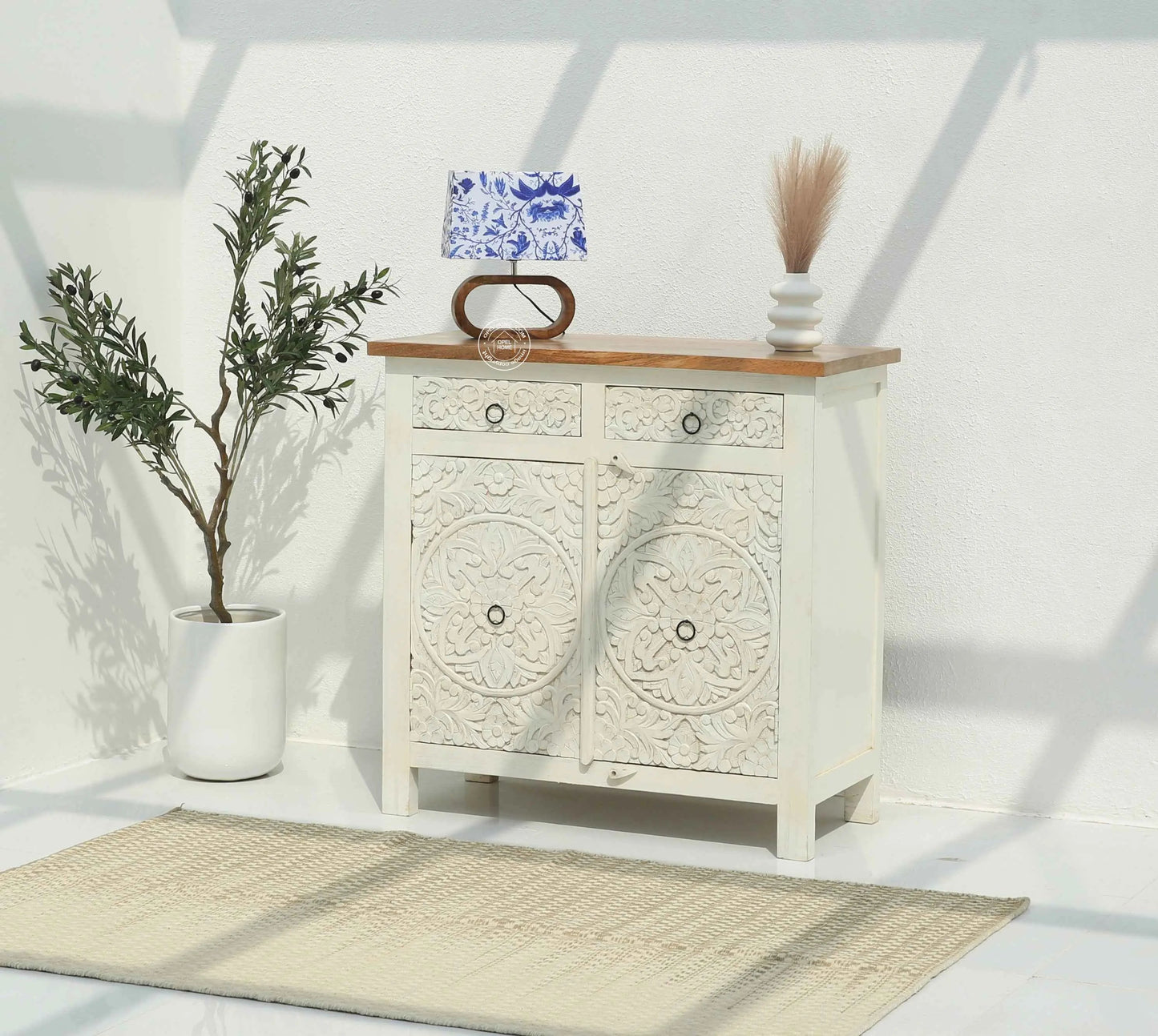 Oslo wooden 2 door 2 Drawers cabinet (Multiple Colors Options)