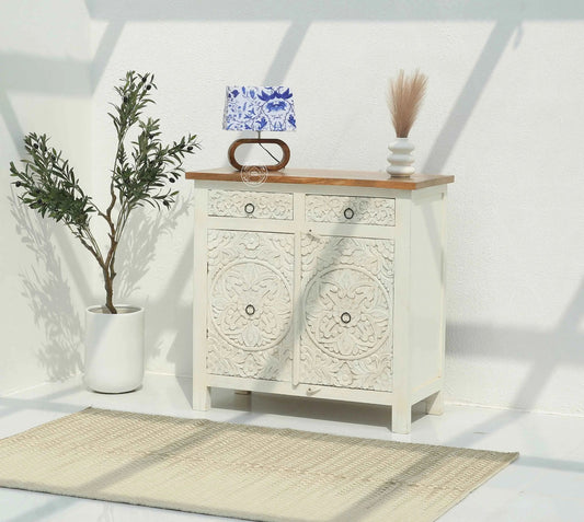 Oslo wooden 2 door 2 Drawers cabinet (Multiple Colors Options)