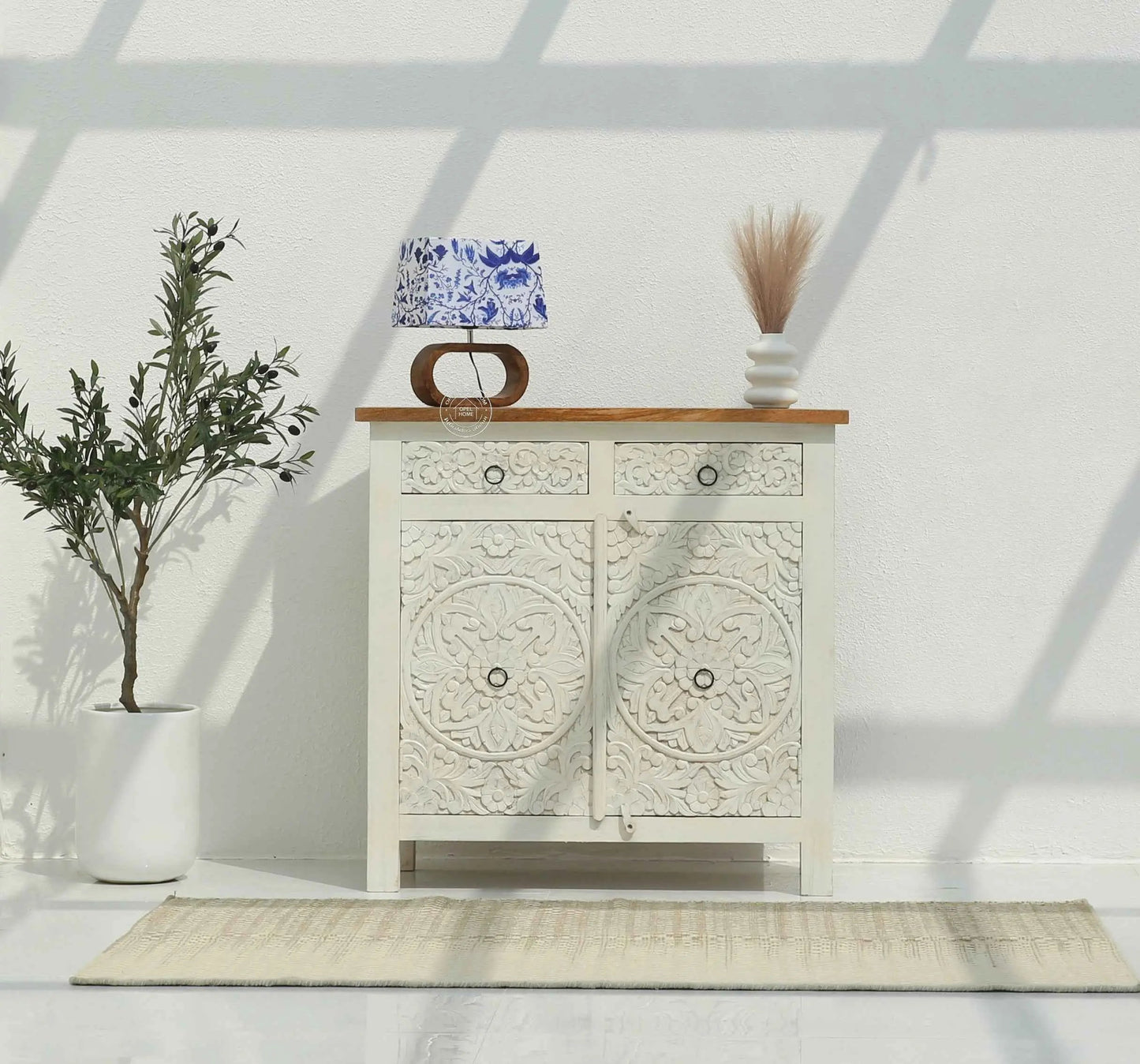 Oslo wooden 2 door 2 Drawers cabinet (Multiple Colors Options)