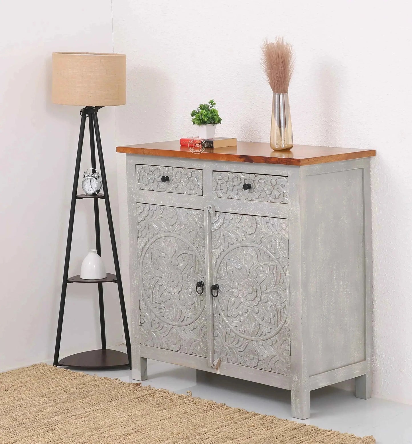 Oslo wooden 2 door 2 Drawers cabinet (Multiple Colors Options)