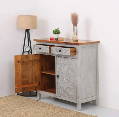 Oslo wooden 2 door 2 Drawers cabinet (Multiple Colors Options)