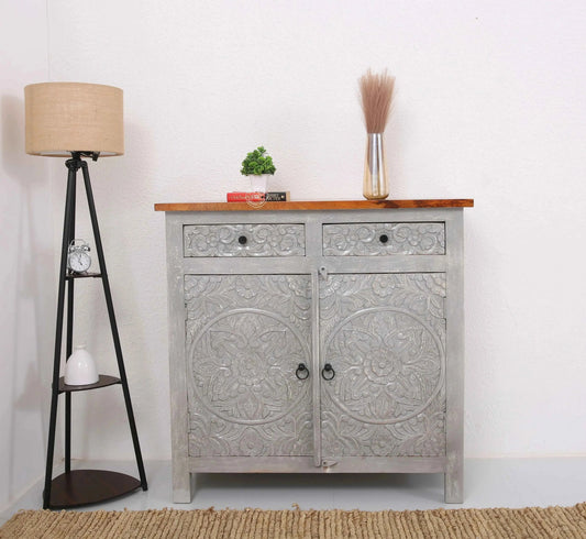Oslo wooden 2 door 2 Drawers cabinet (Multiple Colors Options)