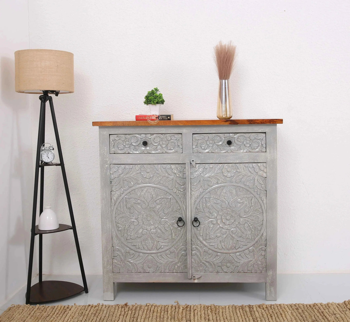 Oslo wooden 2 door 2 Drawers cabinet (Multiple Colors Options)