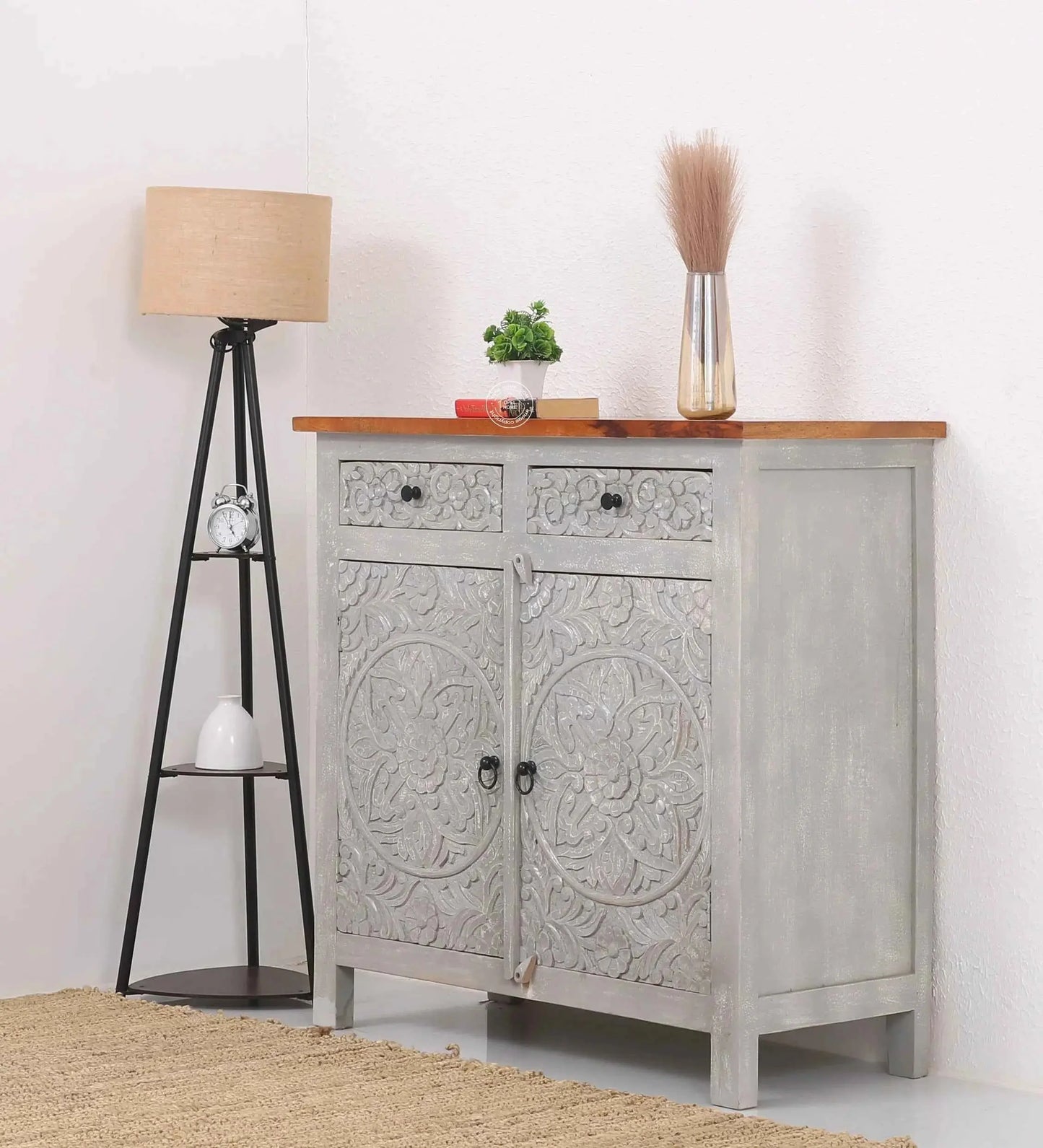 Oslo wooden 2 door 2 Drawers cabinet (Multiple Colors Options)