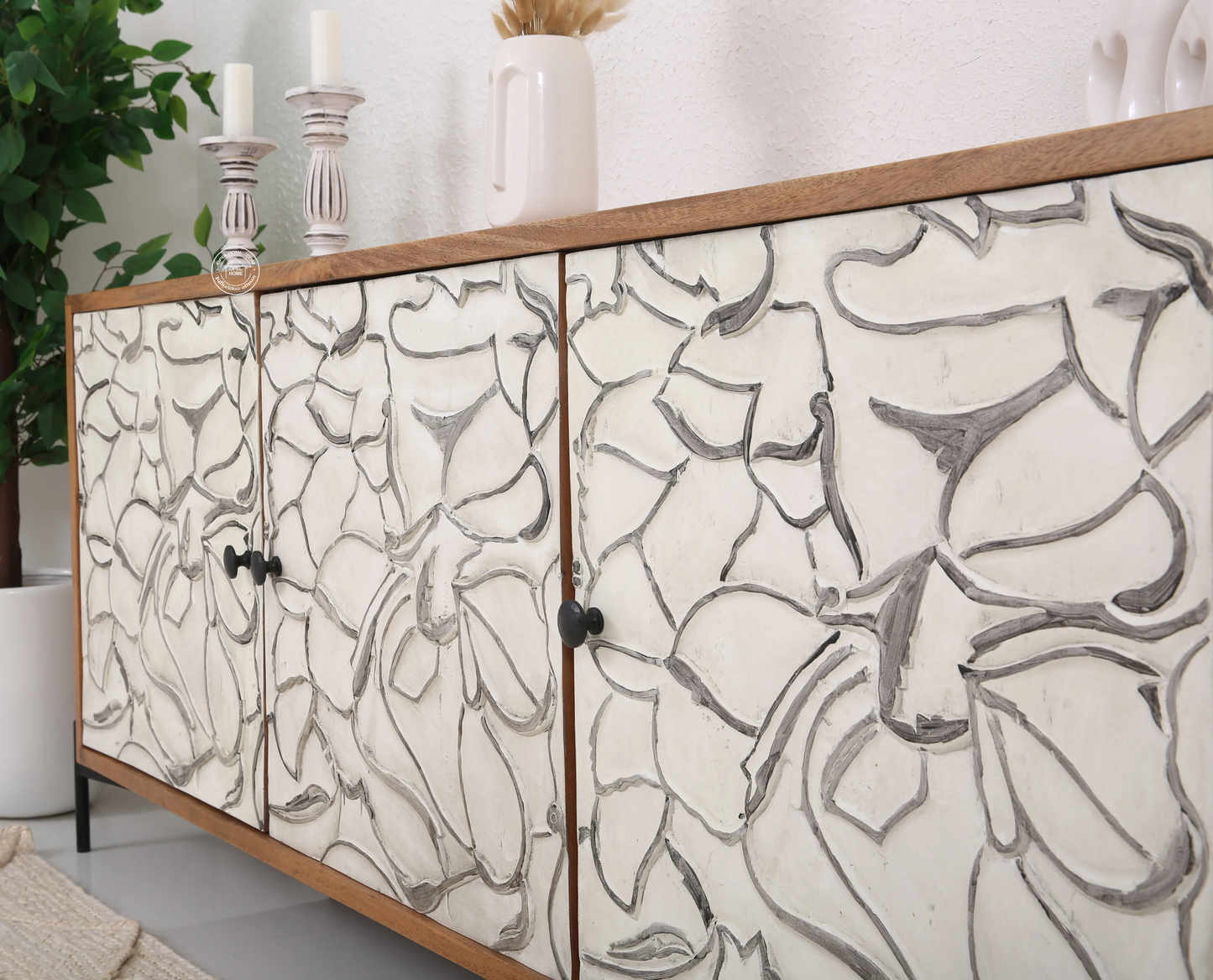 Piston wooden 3 door Sideboards - Opelhome