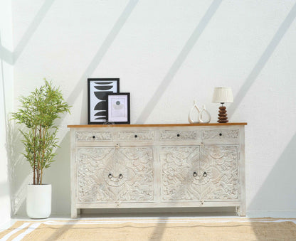 Pisty Wooden 4 Door 4 Drawer Sideboard (Multiple Color Options) | Opelhome UAE