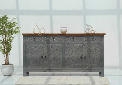 Pisty Wooden 4 Door 4 Drawer Sideboard (Multiple Color Options) | Opelhome UAE