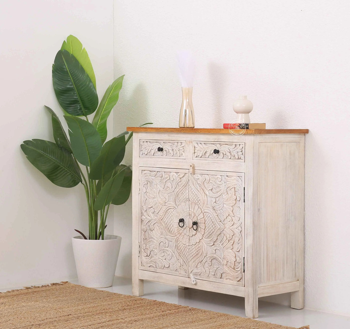 Pisty wooden 2 door 2 drawer cabinet (Multiple Colors Options)