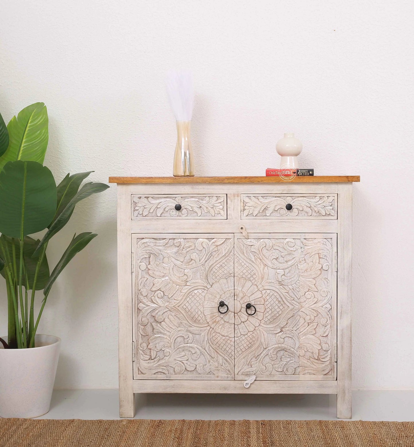 Pisty wooden 2 door 2 drawer cabinet (Multiple Colors Options)