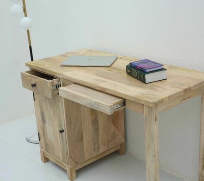 Ransome Door Wooden Desk – Solid Mango Wood, Natural Finish | Opelhome UAE