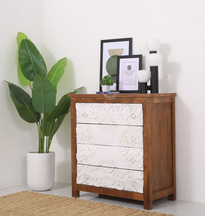 Retro 4 Drawer Wooden Chest Of Drawers