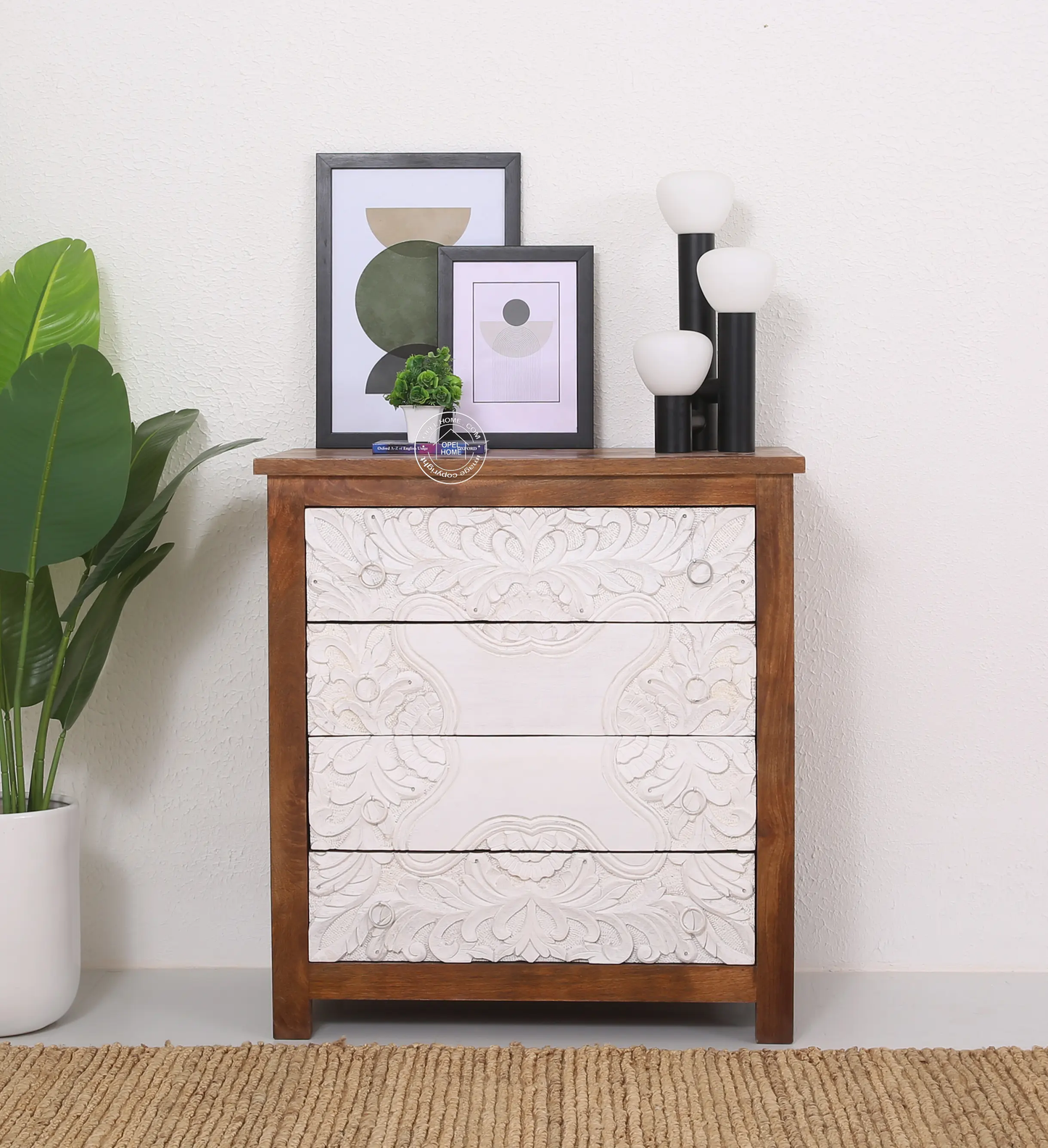 Retro 4 Drawer Wooden Chest Of Drawers